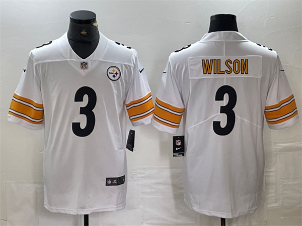 Men's Pittsburgh Steelers #3 Russell Wilson White Vapor Untouchable Limited Stitched Jersey